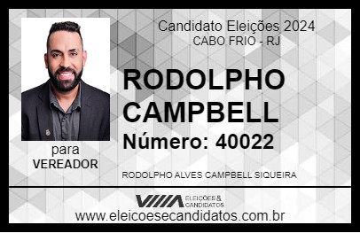 Candidato RODOLPHO CAMPBELL 2024 - CABO FRIO - Eleições