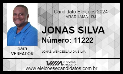 Candidato JONAS SILVA 2024 - ARARUAMA - Eleições