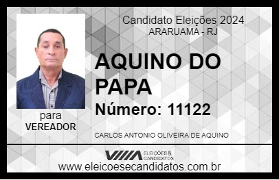 Candidato AQUINO DO PAPA 2024 - ARARUAMA - Eleições