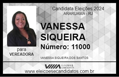 Candidato VANESSA SIQUEIRA 2024 - ARARUAMA - Eleições