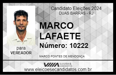 Candidato MARCO LAFAETE 2024 - DUAS BARRAS - Eleições