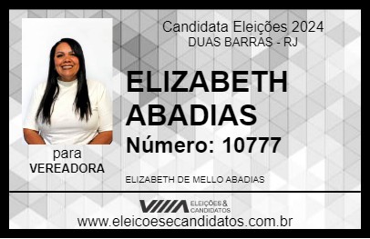 Candidato ELIZABETH ABADIAS 2024 - DUAS BARRAS - Eleições