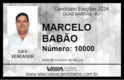 Candidato MARCELO BABÃO 2024 - DUAS BARRAS - Eleições