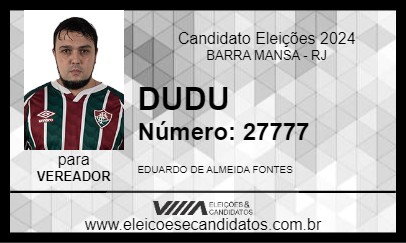 Candidato DUDU 2024 - BARRA MANSA - Eleições