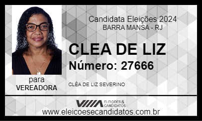 Candidato CLEA DE LIZ 2024 - BARRA MANSA - Eleições