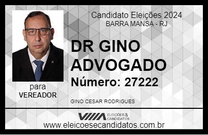 Candidato DR GINO ADVOGADO 2024 - BARRA MANSA - Eleições