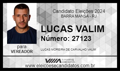 Candidato LUCAS VALIM 2024 - BARRA MANSA - Eleições