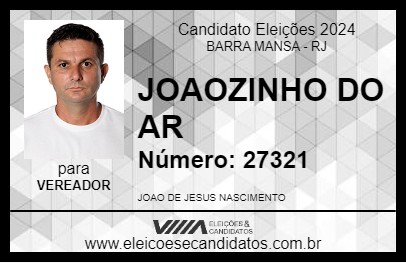 Candidato JOAOZINHO DO AR 2024 - BARRA MANSA - Eleições