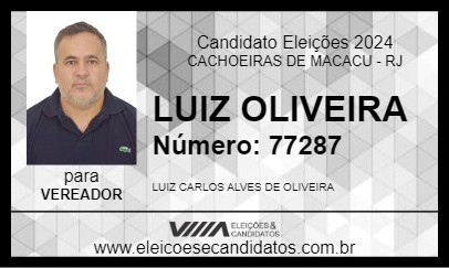 Candidato LUIZ OLIVEIRA 2024 - CACHOEIRAS DE MACACU - Eleições