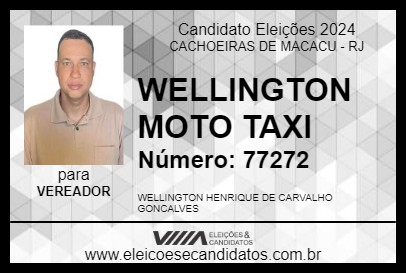 Candidato WELLINGTON MOTO TAXI 2024 - CACHOEIRAS DE MACACU - Eleições