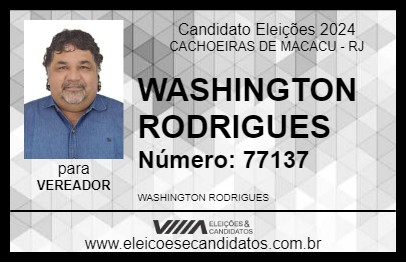 Candidato WASHINGTON RODRIGUES 2024 - CACHOEIRAS DE MACACU - Eleições