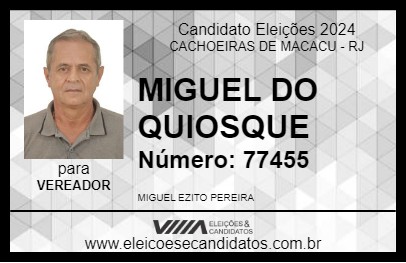 Candidato MIGUEL DO QUIOSQUE 2024 - CACHOEIRAS DE MACACU - Eleições