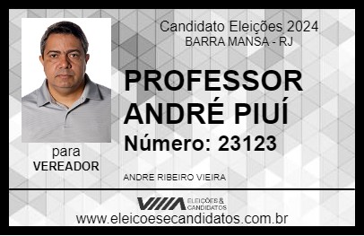 Candidato PROFESSOR ANDRÉ PIUÍ 2024 - BARRA MANSA - Eleições