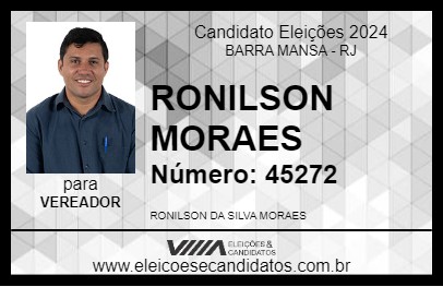 Candidato RONILSON MORAES 2024 - BARRA MANSA - Eleições