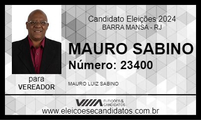 Candidato MAURO SABINO 2024 - BARRA MANSA - Eleições