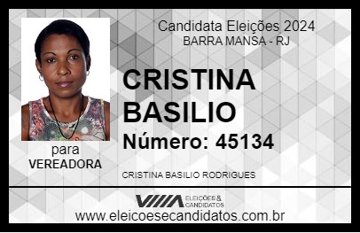 Candidato CRISTINA BASILIO 2024 - BARRA MANSA - Eleições