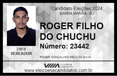 Candidato ROGER FILHO DO CHUCHU 2024 - BARRA MANSA - Eleições