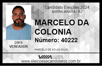 Candidato MARCELO DA COLONIA 2024 - BARRA MANSA - Eleições