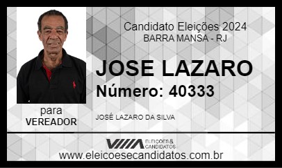 Candidato JOSE LAZARO 2024 - BARRA MANSA - Eleições