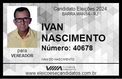 Candidato IVAN NASCIMENTO 2024 - BARRA MANSA - Eleições