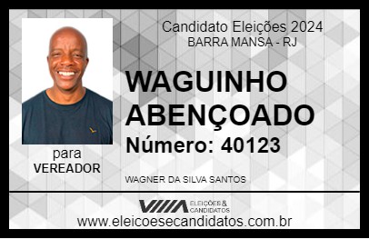 Candidato WAGUINHO ABENÇOADO 2024 - BARRA MANSA - Eleições