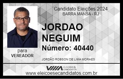 Candidato JORDAO JOBSON 2024 - BARRA MANSA - Eleições