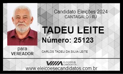 Candidato TADEU LEITE 2024 - CANTAGALO - Eleições