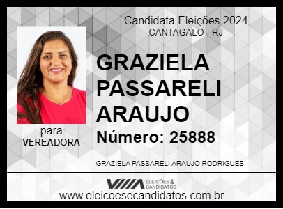 Candidato GRAZIELA PASSARELI ARAUJO 2024 - CANTAGALO - Eleições