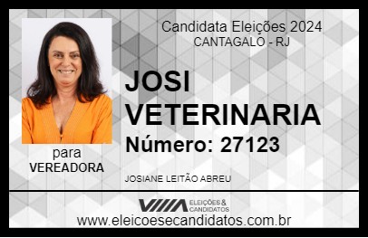 Candidato JOSI VETERINARIA 2024 - CANTAGALO - Eleições