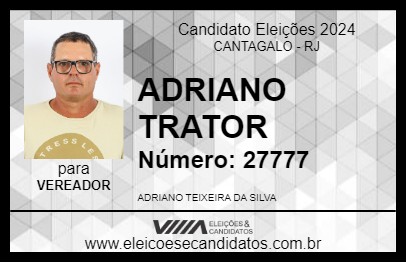 Candidato ADRIANO TRATOR 2024 - CANTAGALO - Eleições