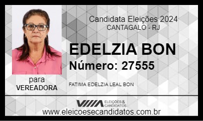 Candidato EDELZIA BON 2024 - CANTAGALO - Eleições