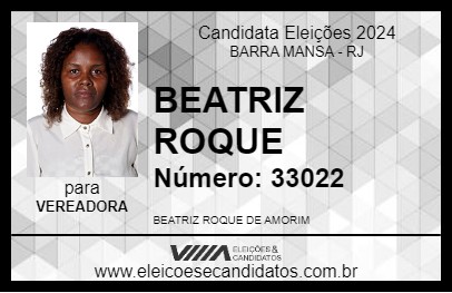 Candidato BEATRIZ ROQUE 2024 - BARRA MANSA - Eleições