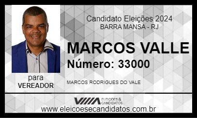 Candidato MARCOS VALLE 2024 - BARRA MANSA - Eleições