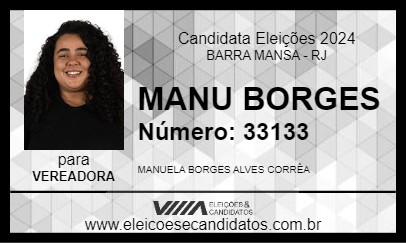 Candidato MANU BORGES 2024 - BARRA MANSA - Eleições