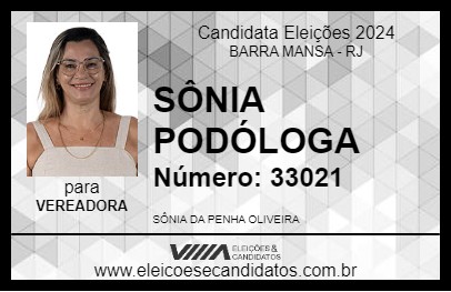 Candidato SÔNIA PODÓLOGA 2024 - BARRA MANSA - Eleições