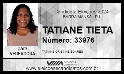 Candidato TATIANE TIETA 2024 - BARRA MANSA - Eleições