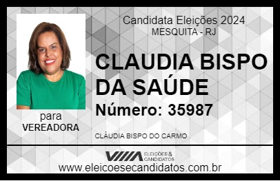 Candidato CLAUDIA BISPO DA SAÚDE 2024 - MESQUITA - Eleições