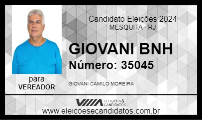 Candidato GIOVANI BNH 2024 - MESQUITA - Eleições