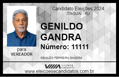 Candidato GENILDO GANDRA 2024 - ITAGUAÍ - Eleições