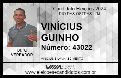 Candidato VINÍCIUS GUINHO 2024 - RIO DAS OSTRAS - Eleições