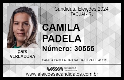 Candidato CAMILA PADELA 2024 - ITAGUAÍ - Eleições