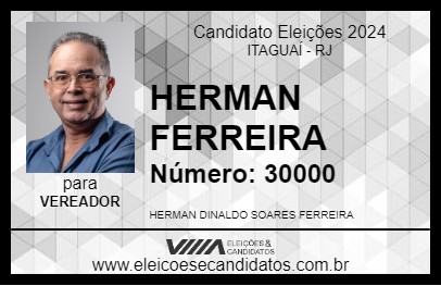 Candidato HERMAN FERREIRA 2024 - ITAGUAÍ - Eleições