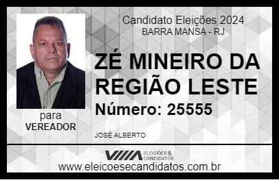 Candidato ZÉ MINEIRO DA REGIÃO LESTE 2024 - BARRA MANSA - Eleições