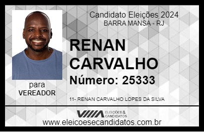 Candidato RENAN CARVALHO 2024 - BARRA MANSA - Eleições