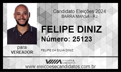 Candidato FELIPE DINIZ 2024 - BARRA MANSA - Eleições