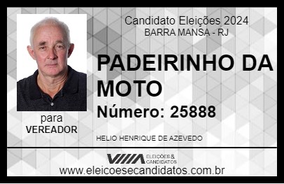 Candidato PADEIRINHO DA MOTO 2024 - BARRA MANSA - Eleições