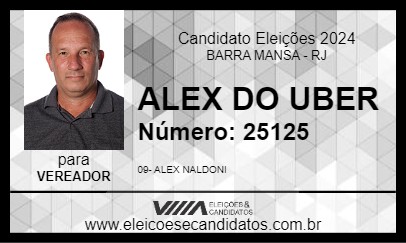 Candidato ALEX DO UBER 2024 - BARRA MANSA - Eleições