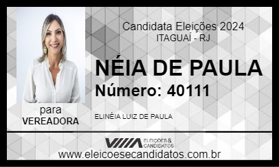 Candidato NÉIA DE PAULA 2024 - ITAGUAÍ - Eleições