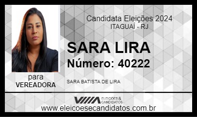 Candidato SARA LIRA 2024 - ITAGUAÍ - Eleições