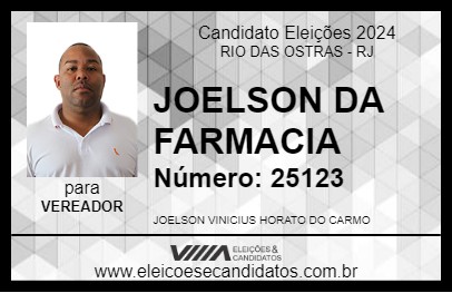 Candidato JOELSON DA FARMACIA 2024 - RIO DAS OSTRAS - Eleições